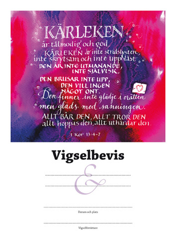 Product Image for Vigselbevis - 1 kor 13 - argument