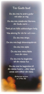 Product Image for Kort/bokmärke - tio Guds bud