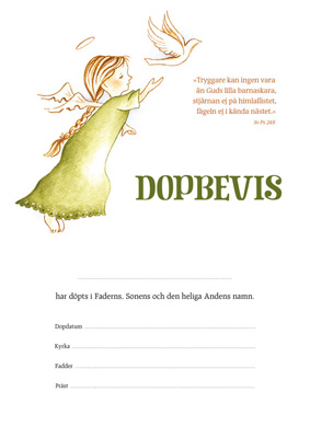 Product Image for Dopbevis - ängel grön
