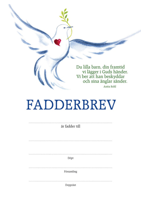 Product Image for Fadderbrev - duva
