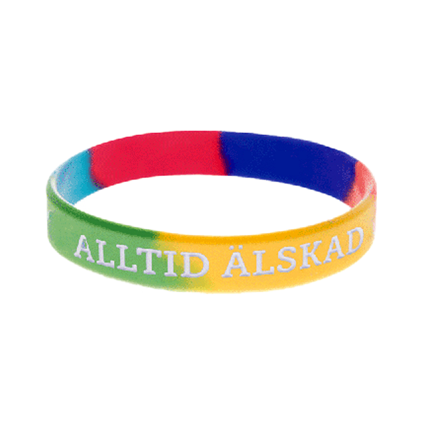 Product Image for Armband - silikon - alltid älskad - regnbåge