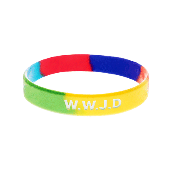 Product Image for Armband - silikon - wwjd - regnbåge