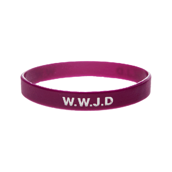 Product Image for Armband - silikon - wwjd - plommon