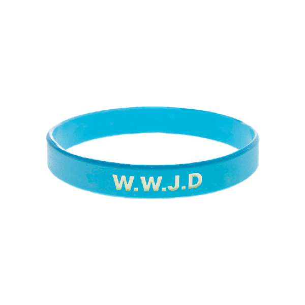 Product Image for Armband - silikon - wwjd - ljusblå