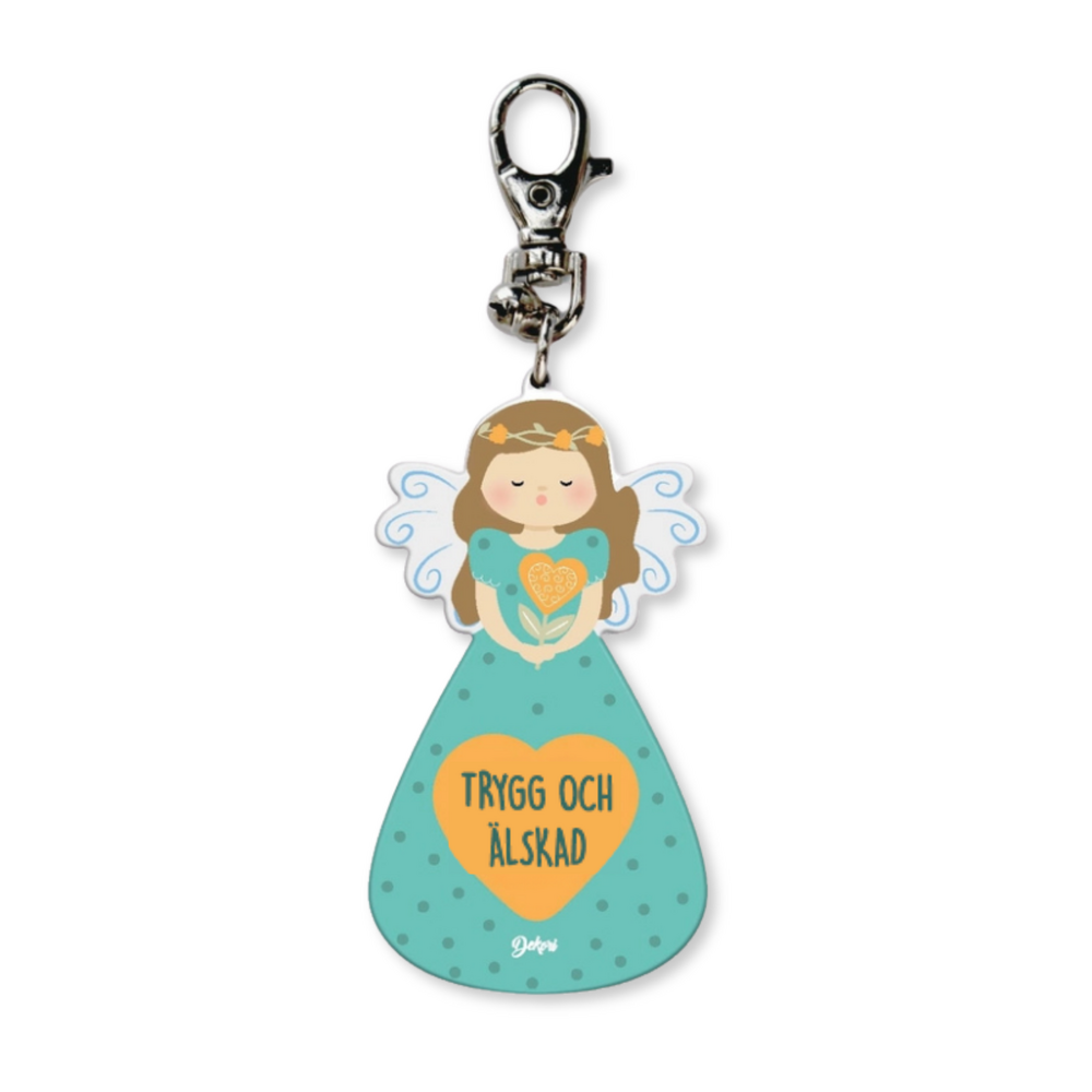 Product Image for Nyckelring - ängel - turkos - trygg och älskad