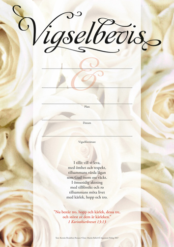 Product Image for Vigselbevis - rosor - argument