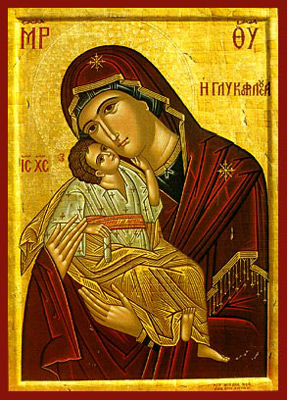 Product Image for Ikon - maria och Jesusbarnet - glykofilousa - 10x14 cm