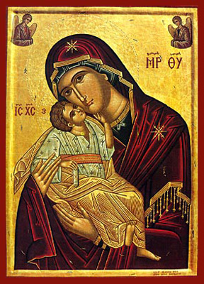 Product Image for Ikon - maria och Jesusbarnet - glykofilousa - 14x20 cm