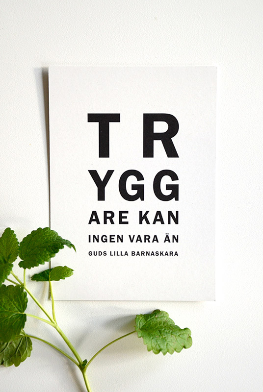 Product Image for Vykort - tryggare kan ingen vara - vit