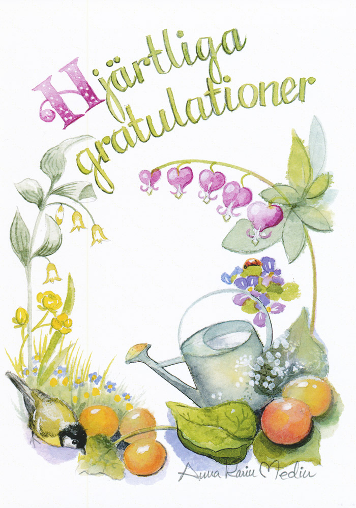 Product Image for Kort - hjärtliga gratulationer - dubbelt - anna karin medin