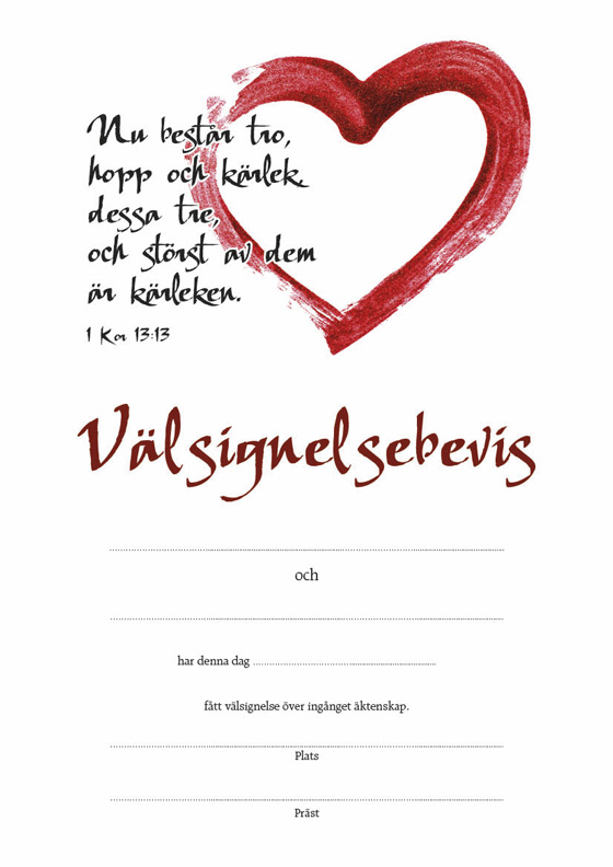 Product Image for Välsignelsebevis