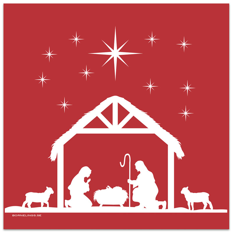 Product Image for Servetter - julkrubba - röd - 20-pack