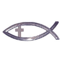 Product Image for Dekal - fisk,  13, 3 cm / silver /kors