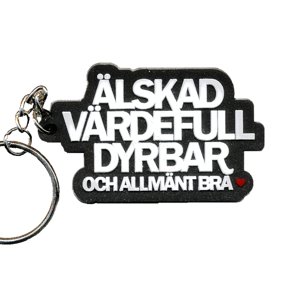 Product Image for Nyckelring i mjuk silikon - älskad,  värdefull,  dyrbar.