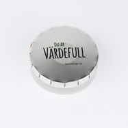 Product Image for Mintpastiller - plåtask - du är värdefull - silver