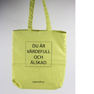 Product Image for Tygkasse gul - text: du är värdefull och älskad