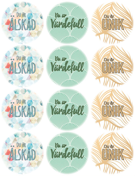 Product Image for Klistermärke - älskad värdefull unik - bp570 - 35 mm