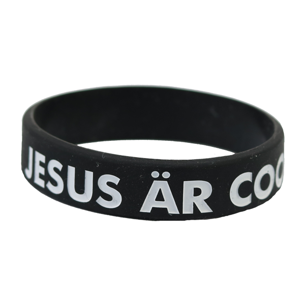 Product Image for Armband - silikon barnstrl - Jesus är cool - svart
