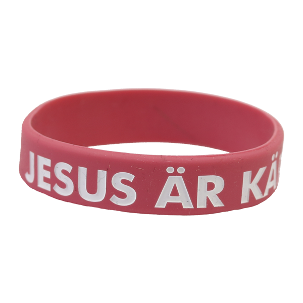 Product Image for Armband - silikon barnstrl - Jesus är kärlek - rosa