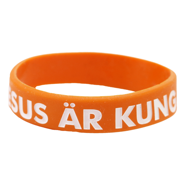 Product Image for Armband - silikon barnstrl - Jesus är kung - orange