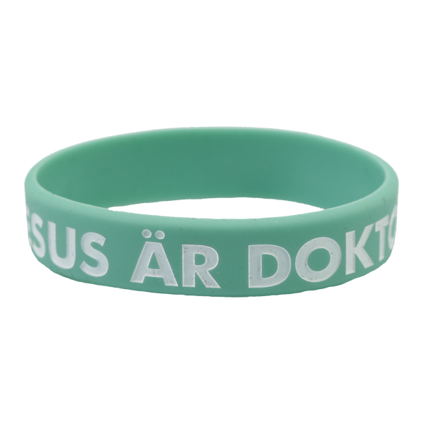 Product Image for Armband - silikon barnstrl - Jesus är doktor - turkos