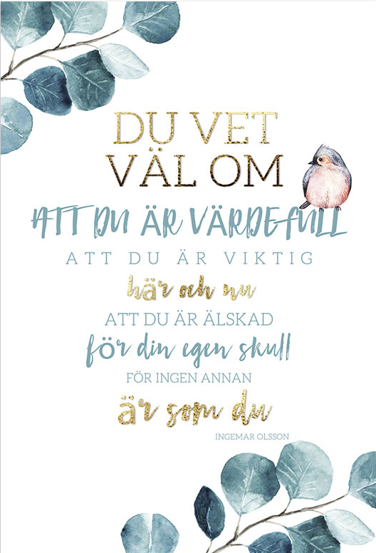 Product Image for Kort - du vet väl om att du är värdefull - dubbelt