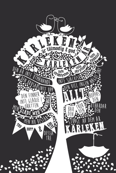 Product Image for Kort - kärlekens lov - stort matt - svart