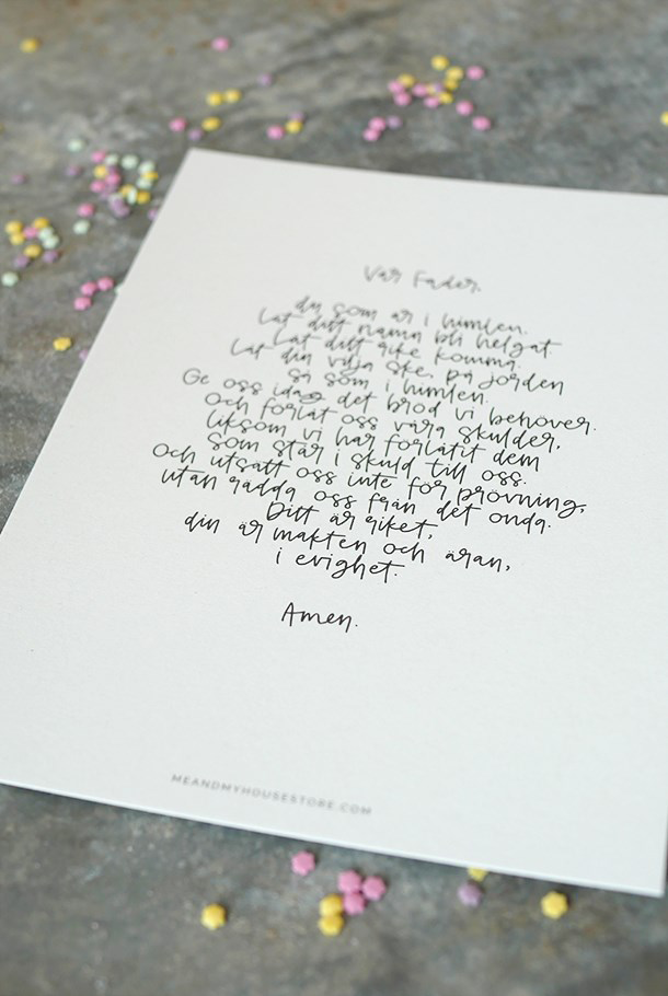 Product Image for Kort - vår fader - stort matt