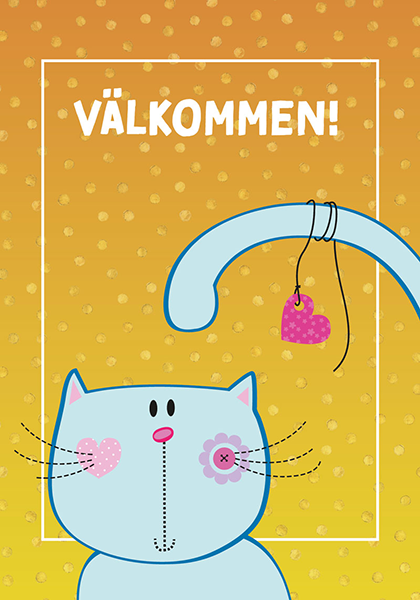 Product Image for Inbjudningskort - katt - välkommen!