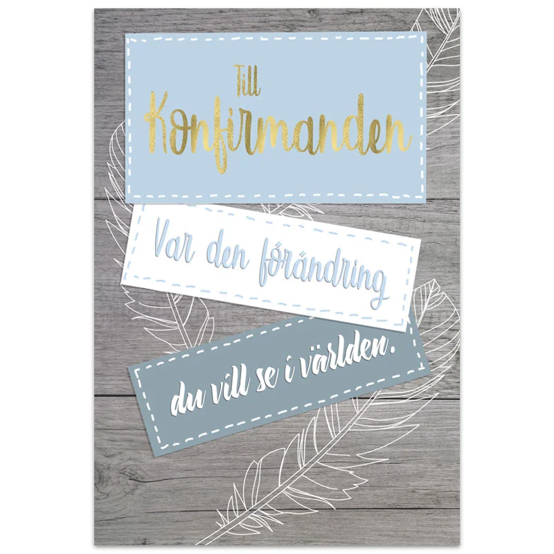 Product Image for Kort - till konfirmanden - var den förändring du vill se i världen - dubbelt