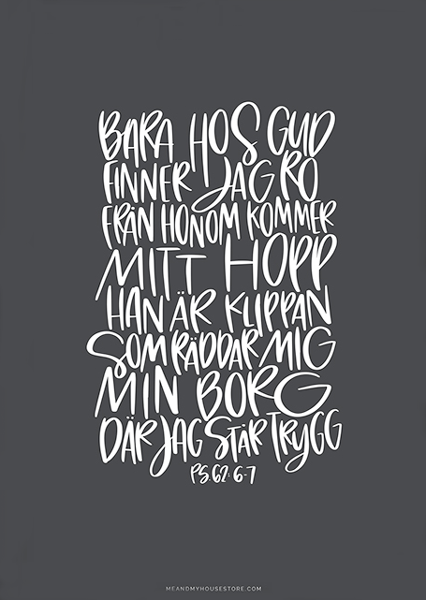 Product Image for Poster -bara hos Gud finner jag ro - mörkgrå- a3