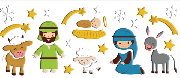 Product Image for Stickers - julkrubba - tjocka klistermärken