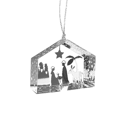 Product Image for Hängdekoration - minivärld - krubba - silverfärgad