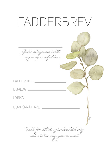 Product Image for Fadderbrev - eucalyptus - 10-pack