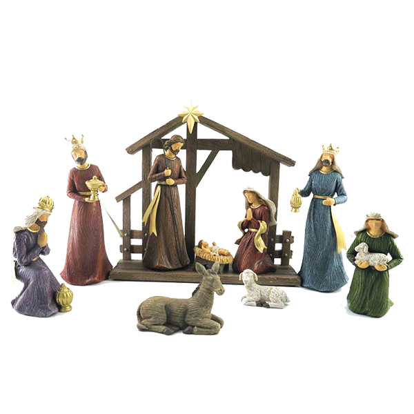 Product Image for Julkrubba med stall – 20 cm