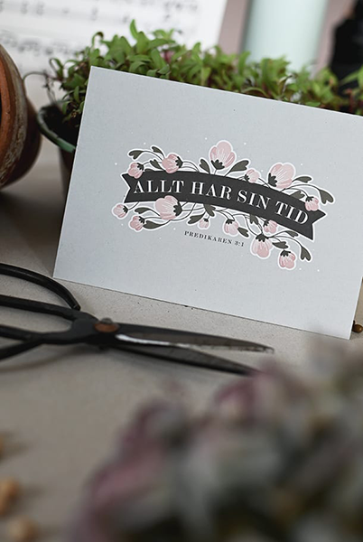 Product Image for Vykort - allt har sin tid - ljusgrått