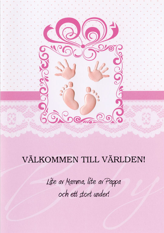 Product Image for Kort - välkommen till världen - dubbelt rosa