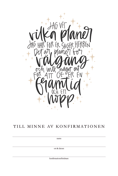 Product Image for Konfirmationsminne - jag vet vilka planer jag har för er - frikyrkan