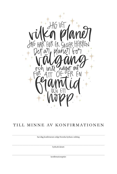 Product Image for Konfirmationsminne - jag vet vilka planer jag har för er - svenska kyrkan