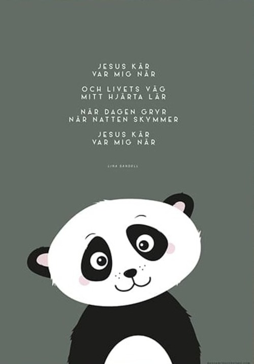 Product Image for Poster - Jesus kär - grön - söt panda - a3