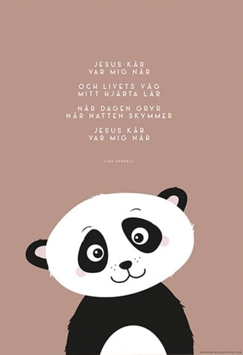 Product Image for Poster - Jesus kär -rosa - söt panda - a3
