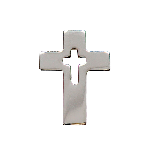 Product Image for Pin – kors - silverfärgad