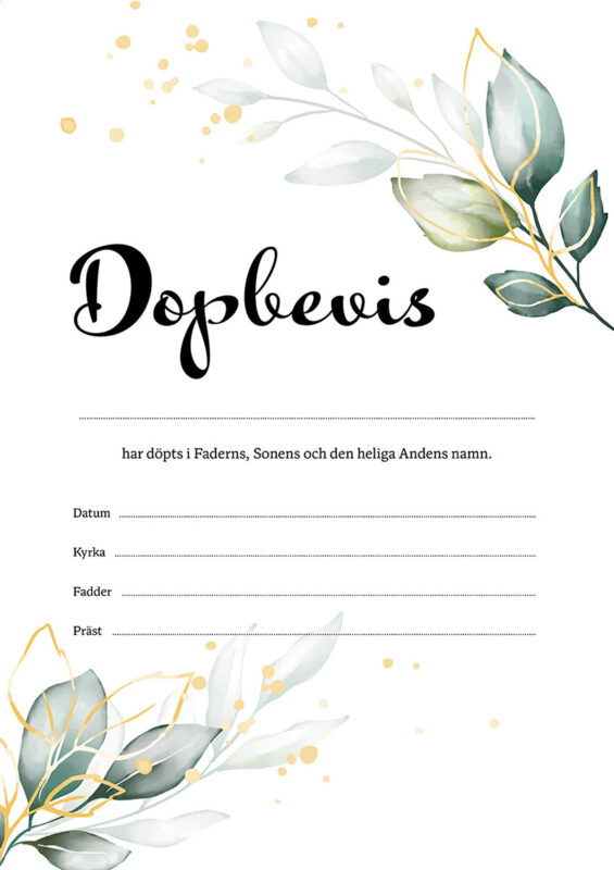 Product Image for Dopbevis – blad