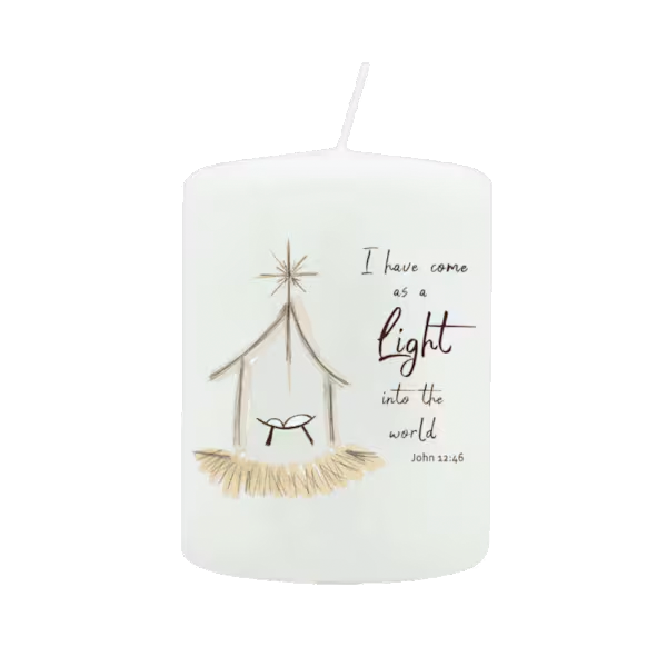 Product Image for Blockljus - julkrubba - i have come as a light - 6 cm