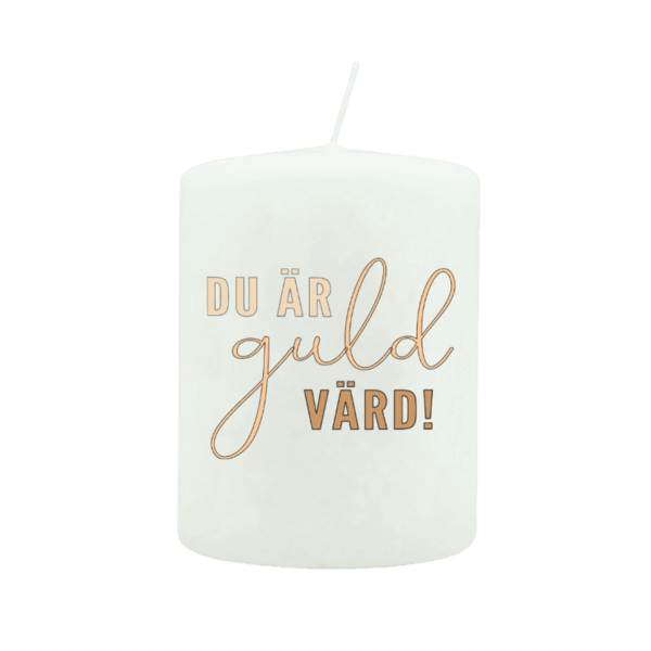 Product Image for Blockljus - du är guld värd! - 6 cm