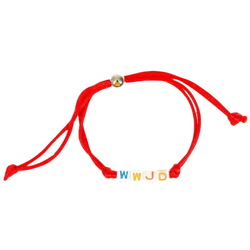 Product Image for Armband med tärningsbokstäver - wwjd - röd