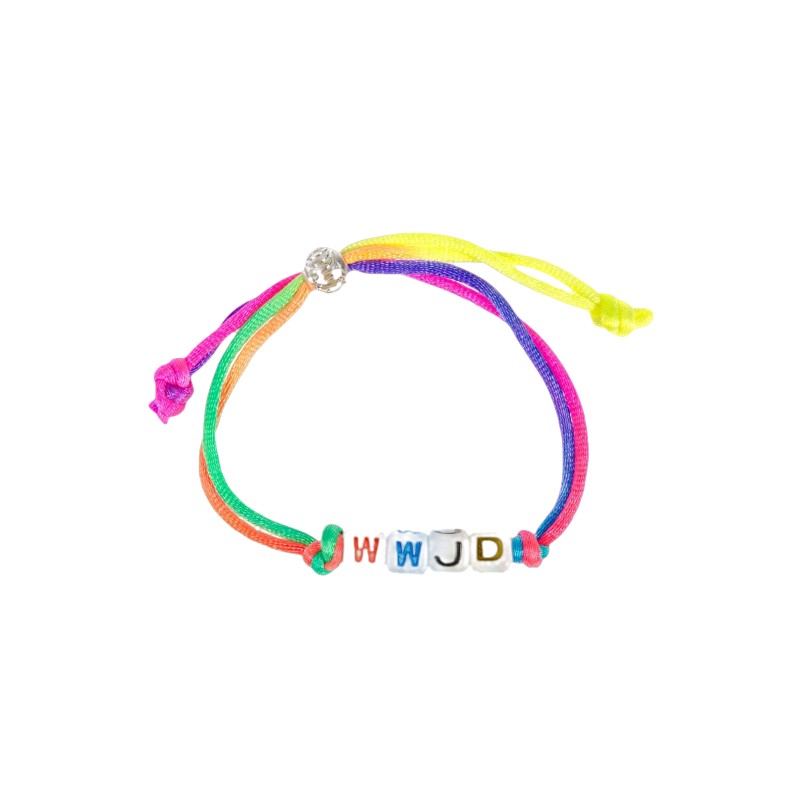 Product Image for Armband med tärningsbokstäver - wwjd - flerfärgat