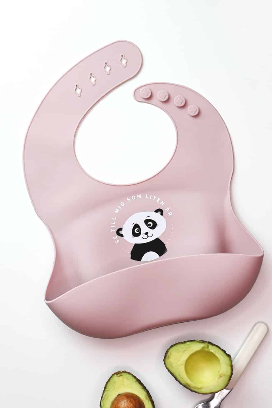 Product Image for Mjuk haklapp - se till mig som liten är - rosenknoppsfärgad