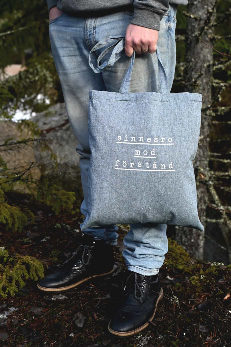 Product Image for Tygkasse -sinnesro,  mod,  förstånd - grågrönmelerad