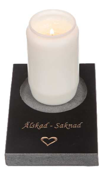 Product Image for Ljushållare i granit för gravljus - älskad saknad